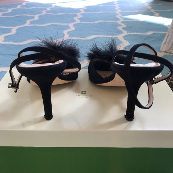 Kate spade black suede and feather puff stilettos - Picture 2 of 3